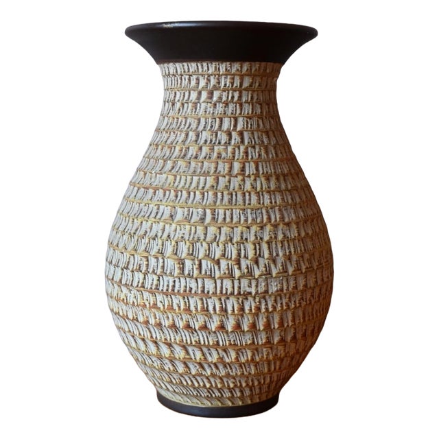 Brutalist Scarred Terracotta Vase by Alfred Krupp, 1970s For Sale