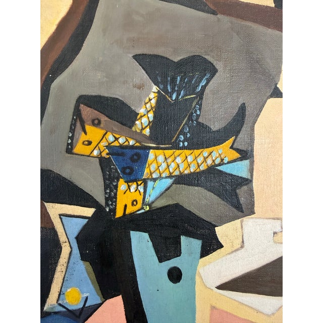 Mid 20th Century Cubist Still Life With Fish For Sale - Image 4 of 9