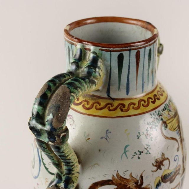 Antique Vases in Majolica, Set of 2 For Sale - Image 14 of 16