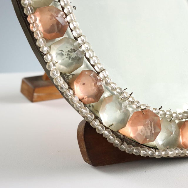 Murano Glass and Wood Table Mirror For Sale - Image 5 of 7