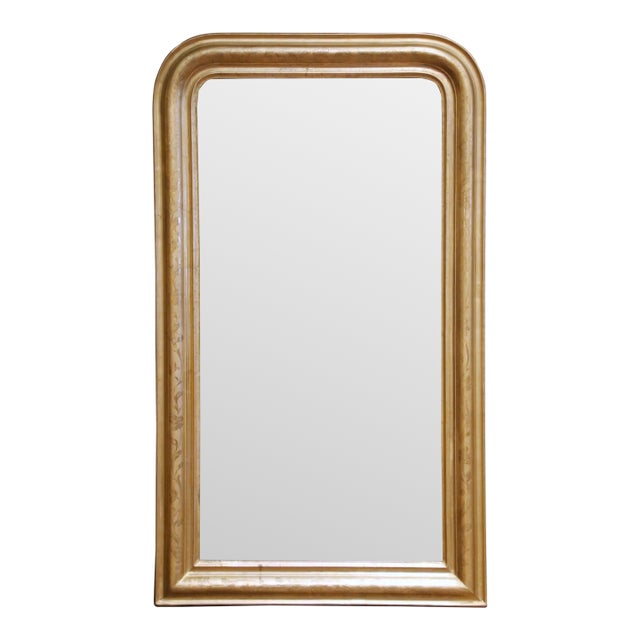 19th Century French Louis Philippe Giltwood Wall Mirror With Vine Motifs For Sale