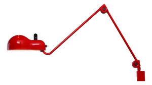 Red Adjustable Topo Wall Light from Stilnovo, 1970s