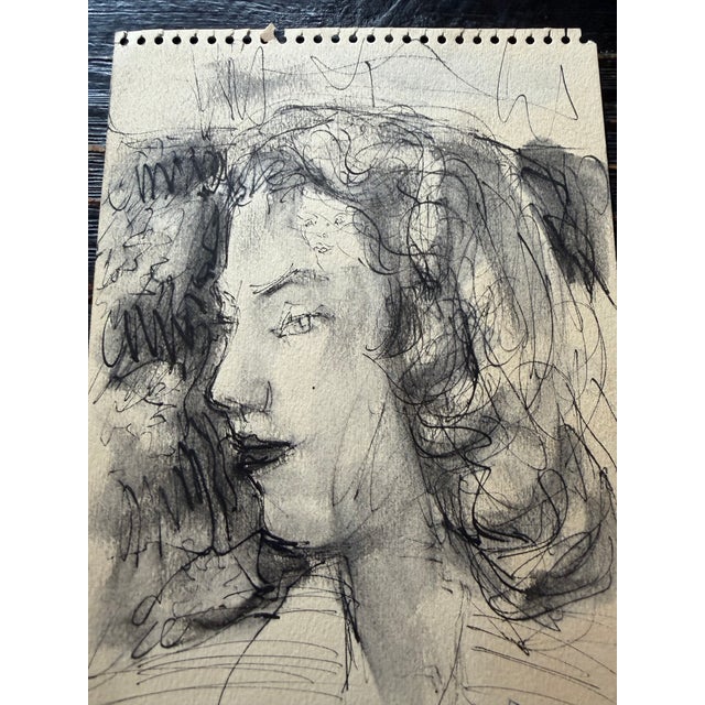 Small charcoal sketch by well known mid-century Romanian artist Dimitrie Berea prepared during his time in Venice, Italy...