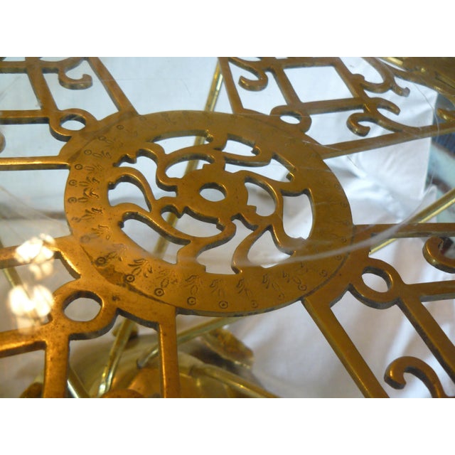 Indian Hollywood Regency Brass Plated Lilypad Side Table For Sale - Image 3 of 11