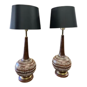 1960s Bitossi Style Table Lamps - A Pair.