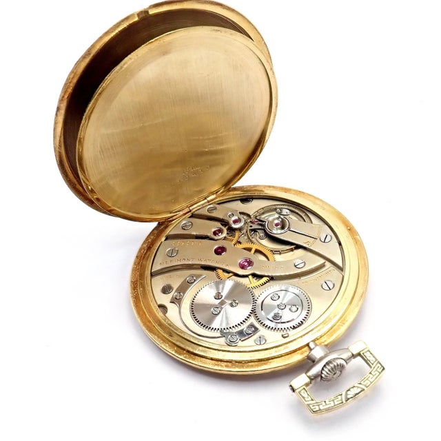 Tiffany and Co. Tiffany & Co. Platinum Yellow Gold 18s Enamel Merimont Pocket Watch 1940 For Sale - Image 4 of 14