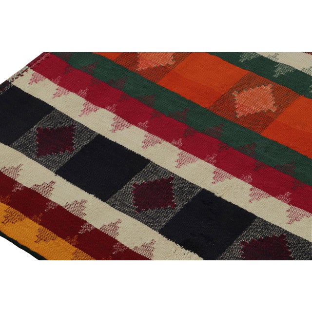 1950s 1950s Vintage Afghani Tribal Kilim Rug With Geometric Patterns For Sale - Image 5 of 7