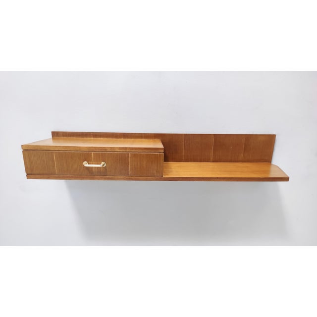 Wood Beech and Durmast Wall-Mounted Console Table, Italy, 1950s For Sale - Image 7 of 17