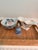Vintage Currier & Ives “Home in the Wilderness” Blue & White Porcelain Bell With Gold Accents For Sale - Image 11 of 11