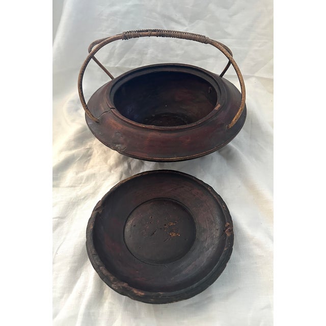 Late 19th Century Antique Chinese Wood Food Basket For Sale - Image 5 of 11