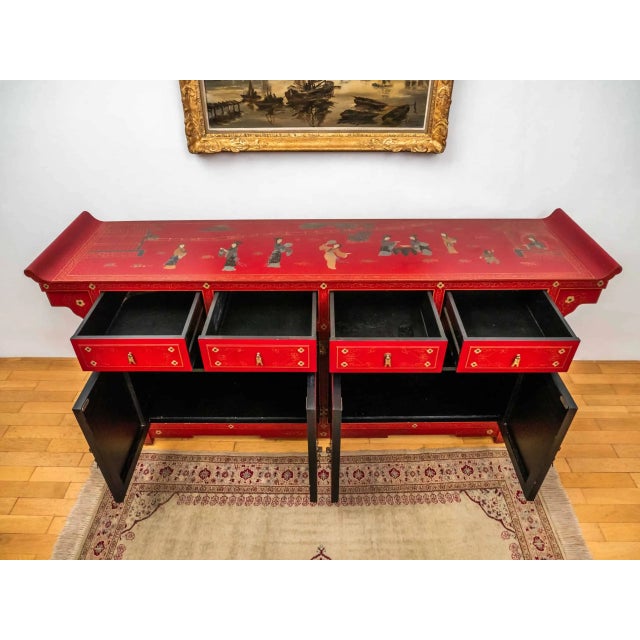 Chinese Painted Chest of Drawers in Brass For Sale - Image 10 of 12