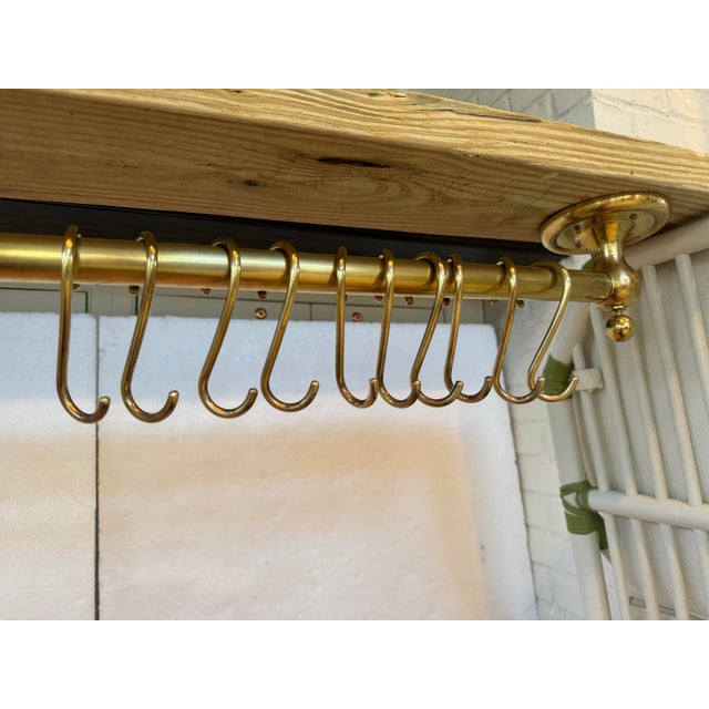 Brass Handcrafted Vintage Solid Brass Hanging Pot Rack For Sale - Image 8 of 12