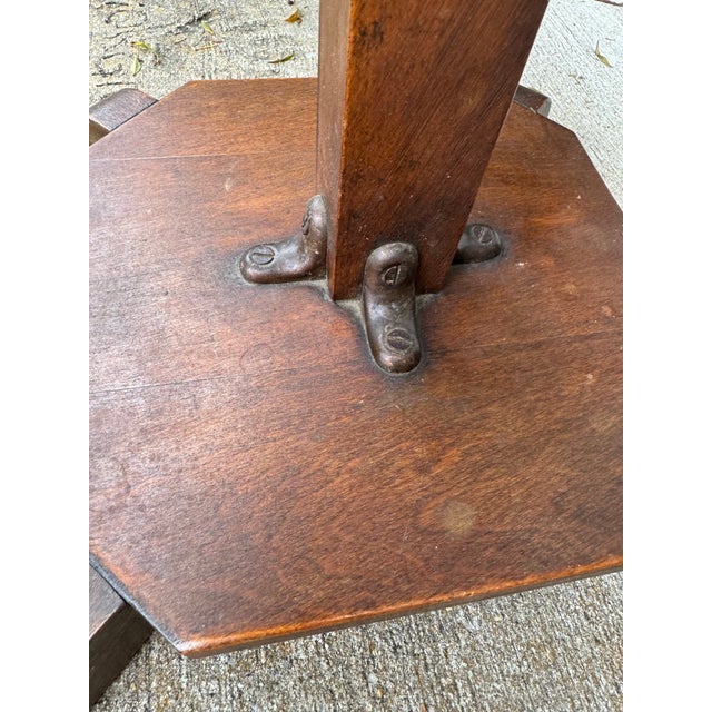 Wood Inlaid Top Chess Checker Game Side Table | Chairish