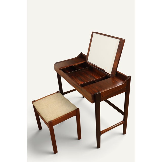 Mid-Century Modern Danish Dressing Table with Retractable Mirror 1960s For Sale - Image 3 of 18