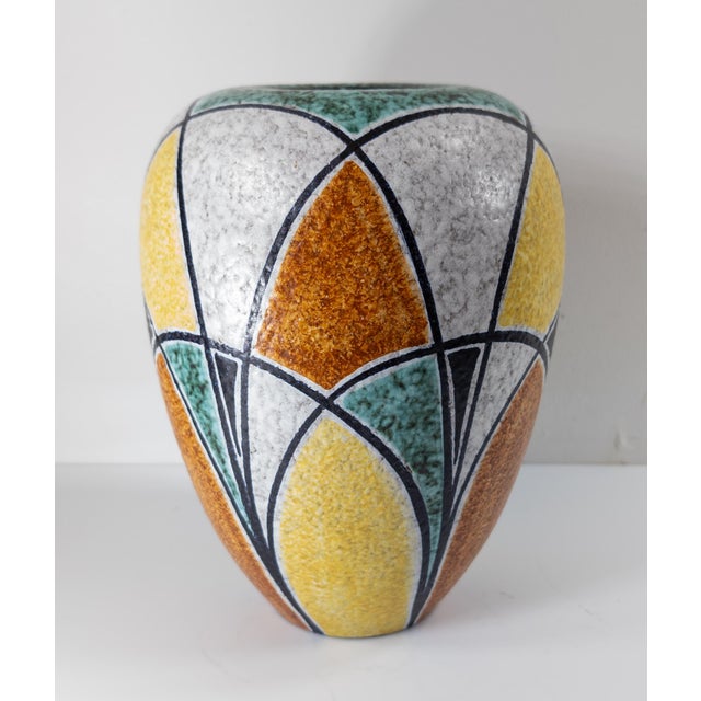 Mid-Century Modern Mid-Century Art Deco Style German Art Pottery Vase by Wilhelm Herkenroth For Sale - Image 3 of 7