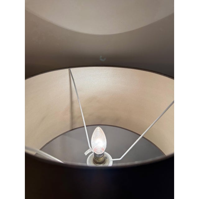 Textile Italian Neo-Classical Chrome Lamps with Silk Shades, 2000s, Set of 2 For Sale - Image 7 of 8