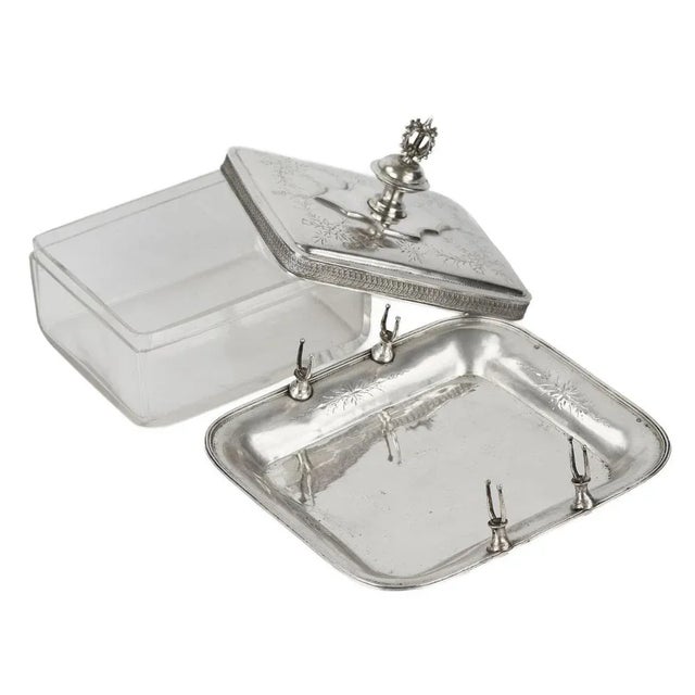 Austrian Silver Oiler with Glass, 1890s For Sale - Image 4 of 8