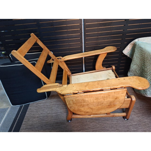 Wood This Vintage Paddle-Arm Morris Style Recliner Chair For Sale - Image 7 of 11