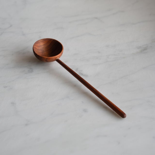 Wood Swedish Teak Nut Bowl & Serving Spoon by Sowe Konst For Sale - Image 7 of 9