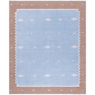 Doris Leslie Blau Mid-Century Indian Dhurrie Classic Taupe Flatweave Cotton Rug For Sale
