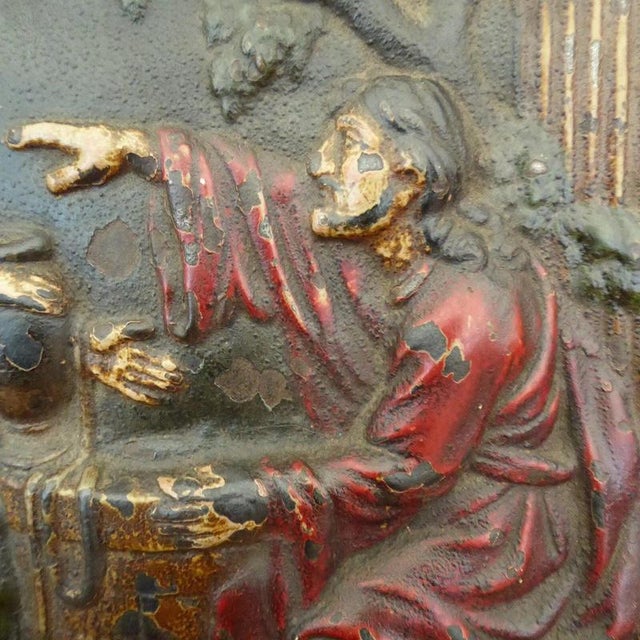 Wood 18th Century Cast Iron Religious Figural Plaque, 1760 For Sale - Image 7 of 17