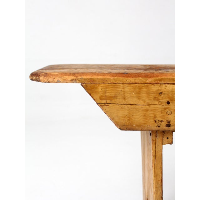 Antique Primitive Farmhouse Bench For Sale - Image 12 of 18