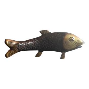 1940s Solid Bronze & Brass Koi Fish Sculpture