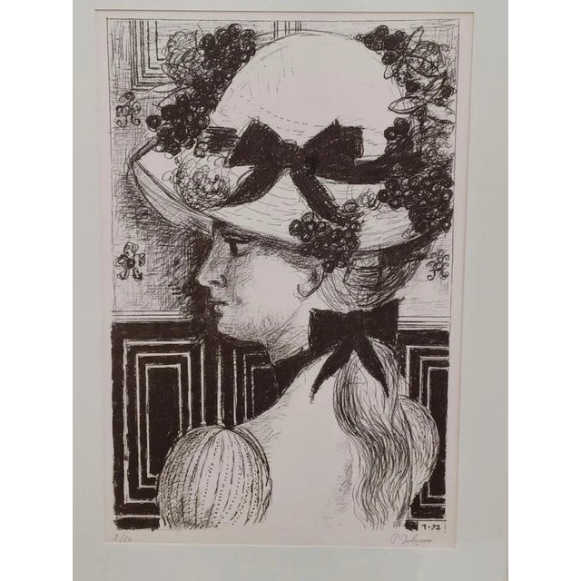 Mid-Century Modern Paul Delvaux, Le Chapeau, 1900, Lithograph For Sale - Image 3 of 3