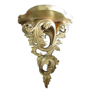 1950's Italian Florentine Carved Giltwood/ Gesso Rococo Wall Shelf/ Display Sconce