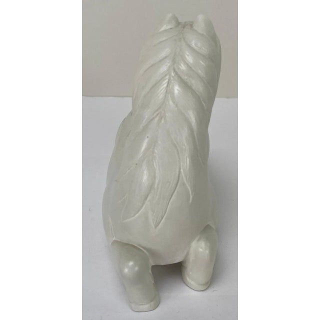 Modern Equestrian White Horse Statue Clay Sculpture For Sale - Image 3 of 7