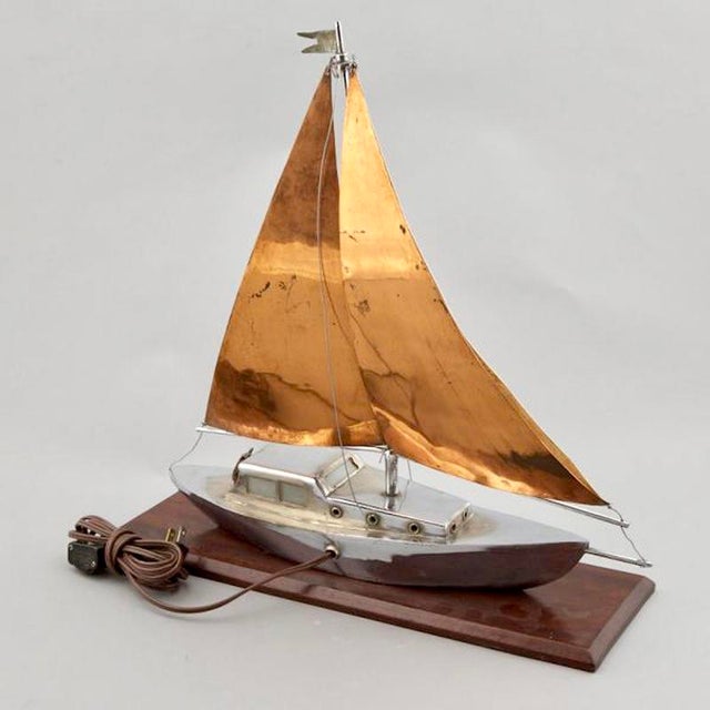 Art Deco Sculpted Metal Yacht Table Desk Lamp Chairish