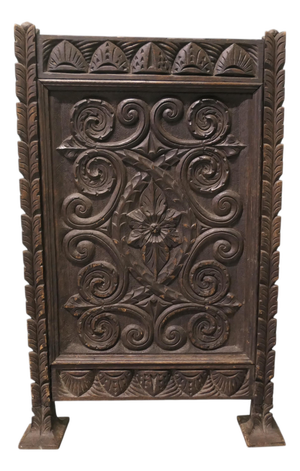 Gothic Carved Oak Fire Screen