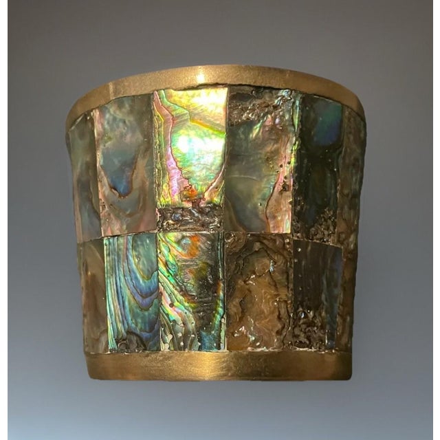 Shell Silver Taxco Abalone Paneled 975 Silver Cup, Mexico, Silversmith Marked Joco For Sale - Image 7 of 8