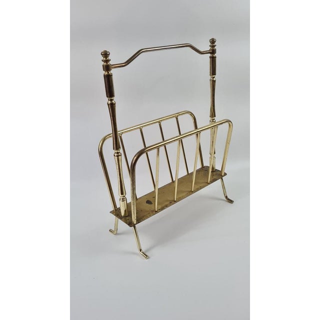 Gold Newspaper Stand in Brass-Plated Metal, 1970s For Sale - Image 8 of 11