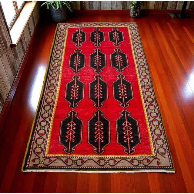 Turkish 1960s Rug Hand Knotted Turkish Area Rug - 40'' X 79'' For Sale - Image 3 of 11