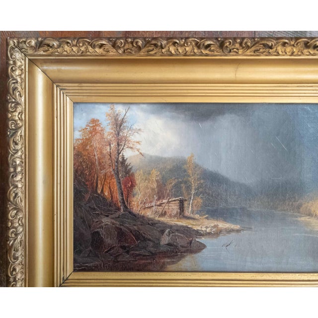 American 19th Century Hudson River School Painting of Adirondack Lake by William Richardson Tyler For Sale - Image 3 of 18