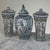 Chinoiserie Set of Three Antique Boch Frères Keramis Hand-Painted Lidded Vases For Sale - Image 3 of 18