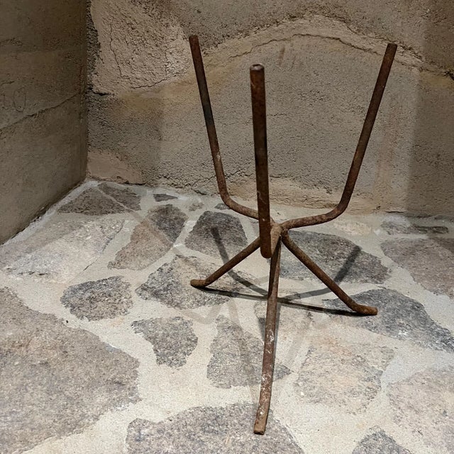 1950s Sculptural Midcentury Rusty Tripod Planter Pedestal Stand For Sale - Image 10 of 11