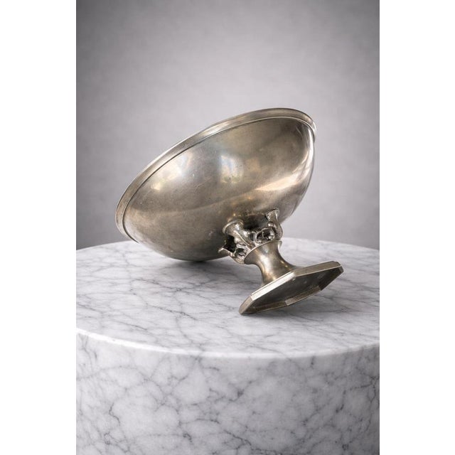 1930s Vintage Danish Art Deco Pewter Centerpiece Bowl by Just Andersen, 1930s For Sale - Image 5 of 9