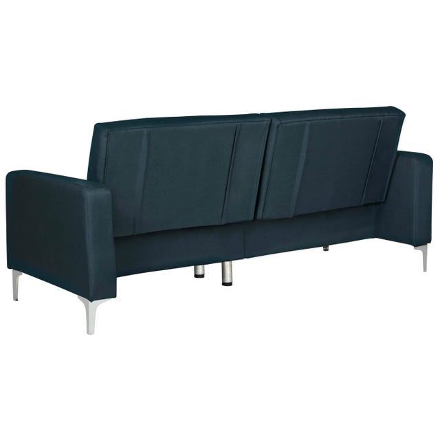Modern Foldable Futon Bed in Navy For Sale In Philadelphia - Image 6 of 10