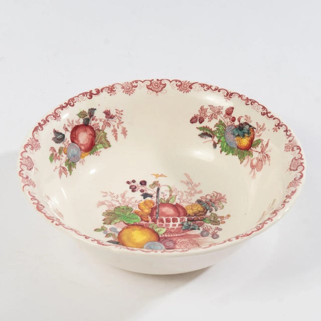 Vintage Mason's Ironstone Serving Bowls - Fruit Basket Pattern- Set of 2 For Sale - Image 6 of 9