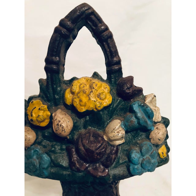 Cast Iron Bouquet Door Stop For Sale - Image 4 of 6