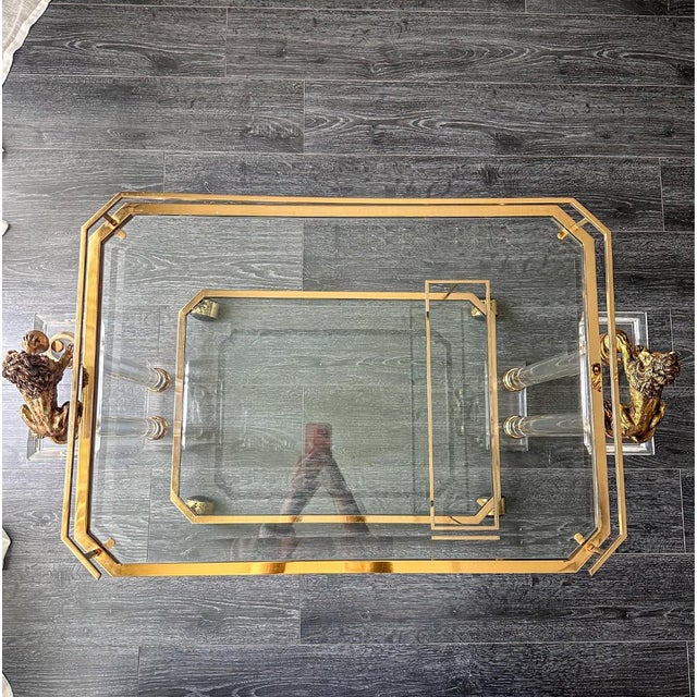 Vintage Italian Serving Trolley in Brass, 1970s For Sale - Image 10 of 12