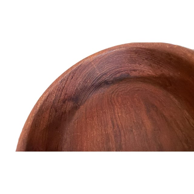 1960s MCM Scandinavian Style Wooden Salad Bowl Set**Cracks Noted/Decor Use Recommended** For Sale - Image 14 of 18