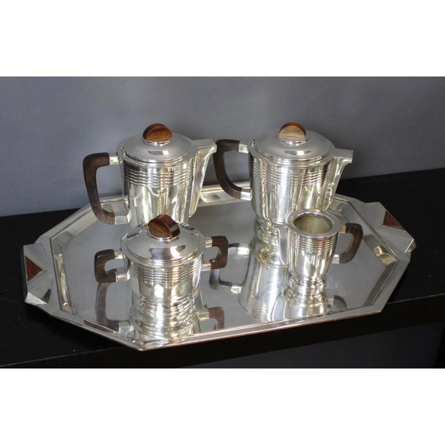 Coffee and Tea Service in Silver Metal, 1930 For Sale - Image 12 of 12