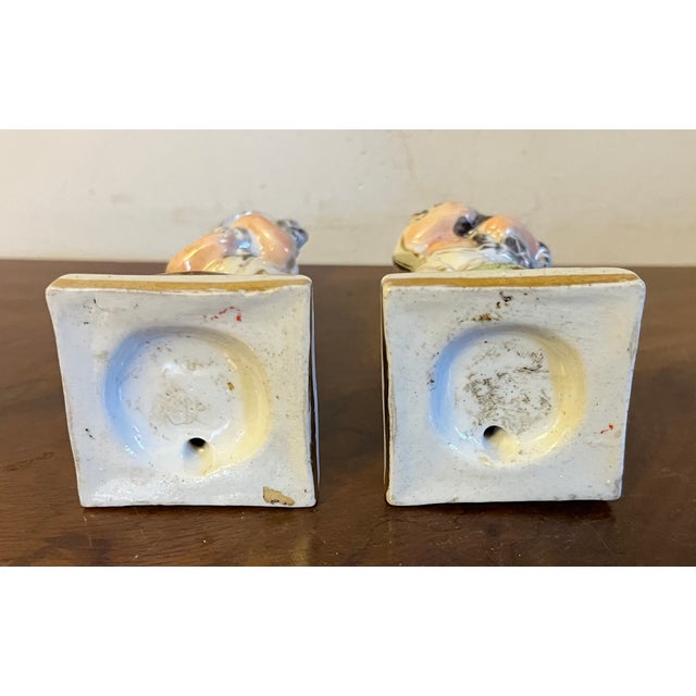 Antique Early 19th Century English Porcelain Figures - Boy With Dog and Girl With Cat - A Pair For Sale - Image 14 of 15