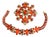 Weiss Bracelet & Brooch Set Demi Parure Orange Cabochon Aurora Borealis Crystal Rhinestone For Sale