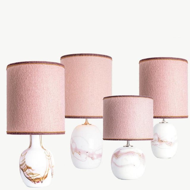 White and Pink Glass Table Lamps from Holmegaard, 1970, Set of 2 For Sale - Image 11 of 13