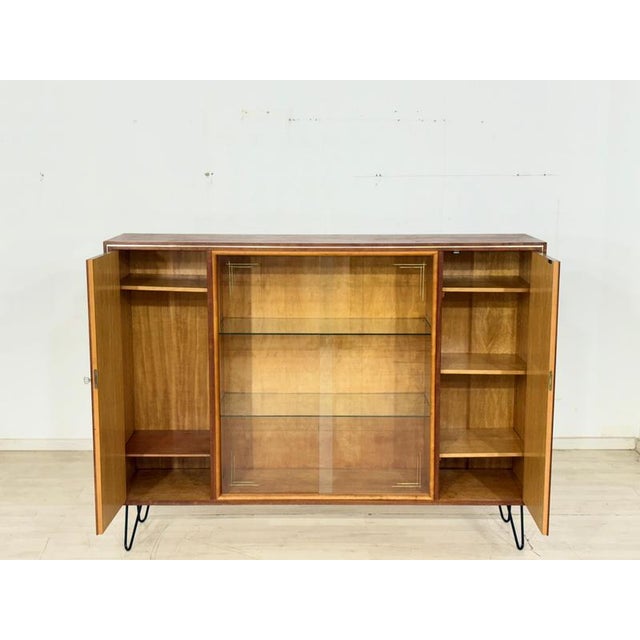 Mid-Century Wood and Glass Highboard, 1960s For Sale - Image 3 of 14