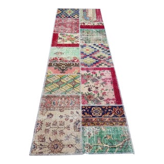 Natural Vintage Oushak Kitchen Rug For Sale